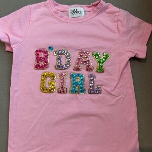 Lola + Tje Boys Pink B'Day Girl T-Shirt